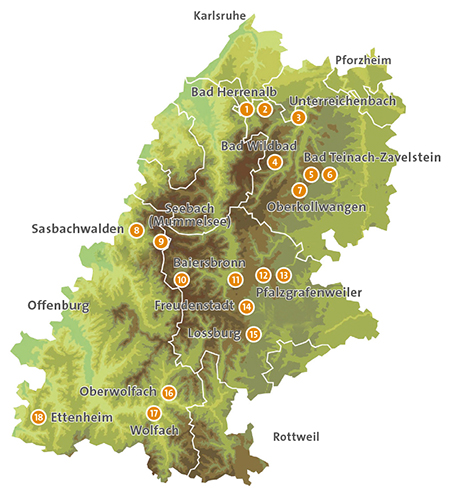 Karte Naturpark-Hotels Karte Naturpark-Hotels
